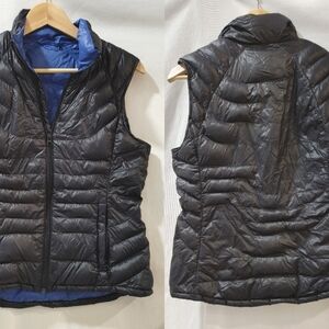 Bernardo Quilted Puffer Goose Down Vest Small S Black Lightweight